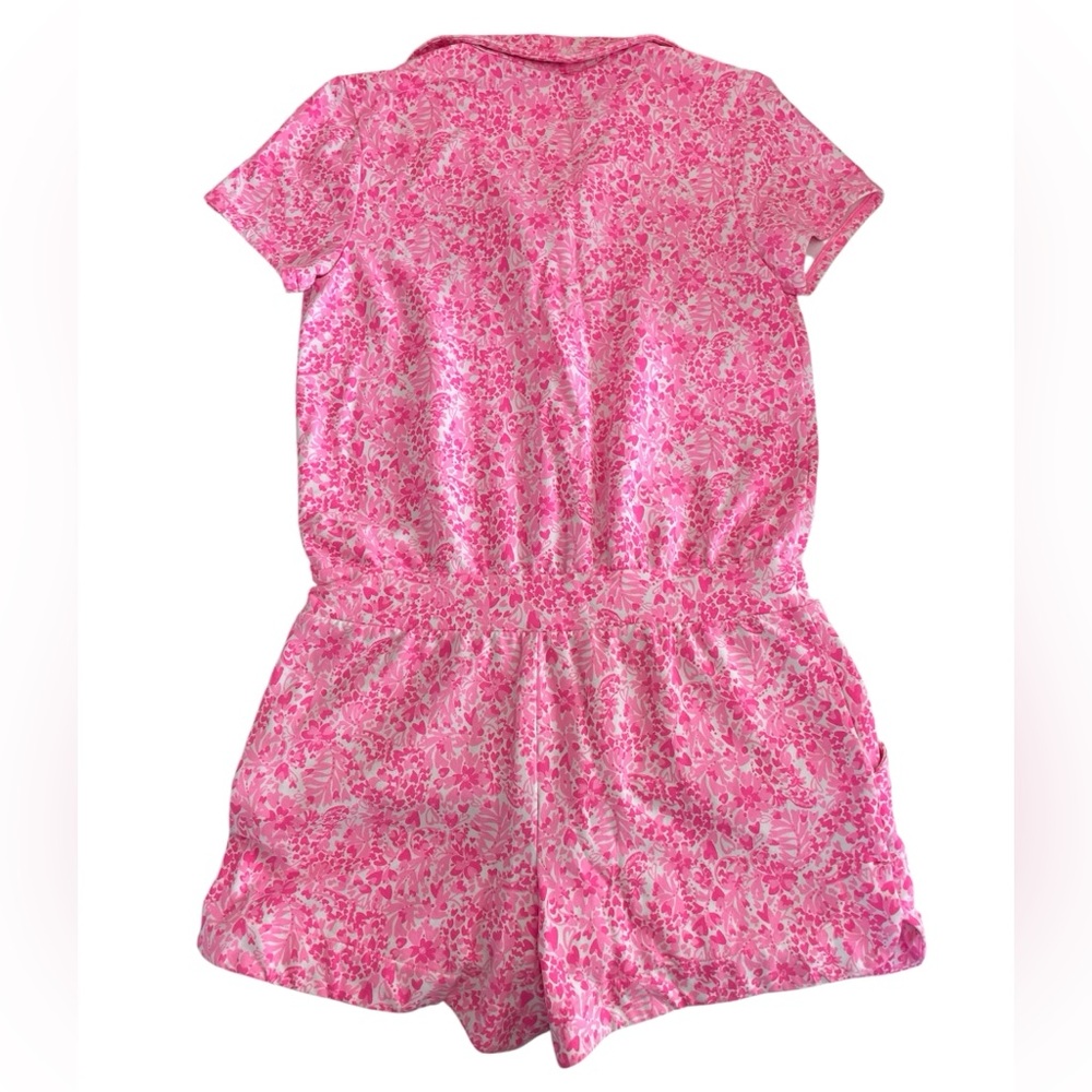 Lilly Pulitzer Short Sleeve Hot Pink Button Up Jorgie Shorts Romper Women’s Sm - Picture 3 of 13